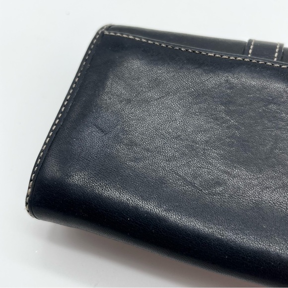 Coach Vintage Buckle Soho Trifold Leather Wallet Black - Picture 5 of 13